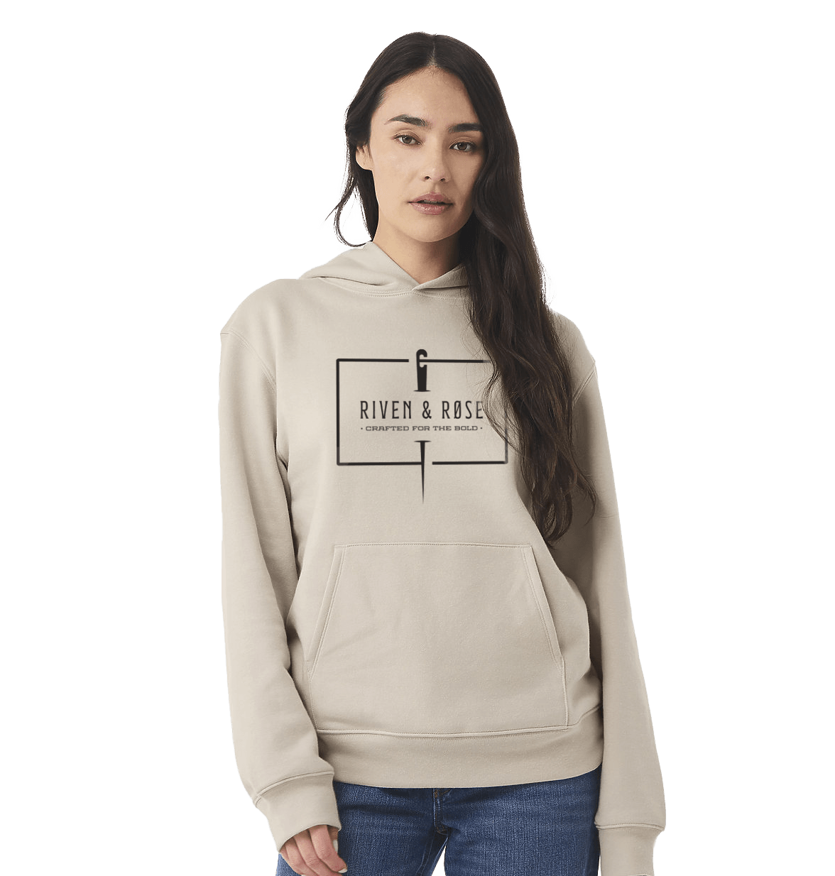 Cross Stitch Hoodie Female Model